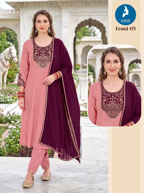 Kaya ferari anarkali 3pcs kurti leggings wholesale